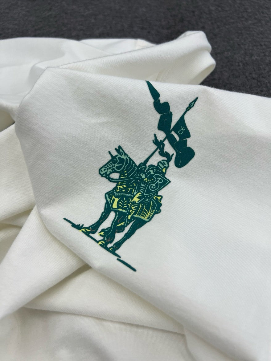 버버리 그린 자수 로고 반팔티