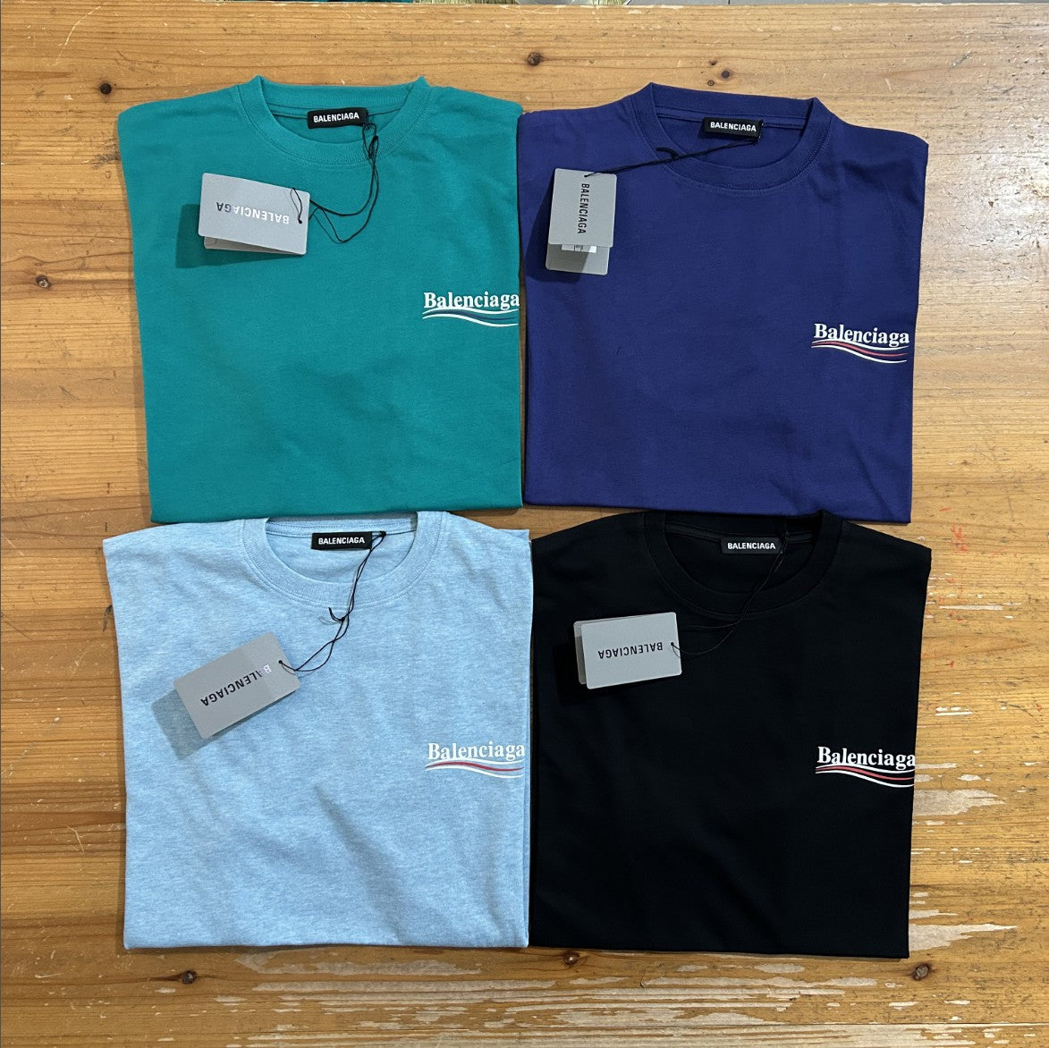 발렌시아가 웨이브 로고 클래식 반팔티