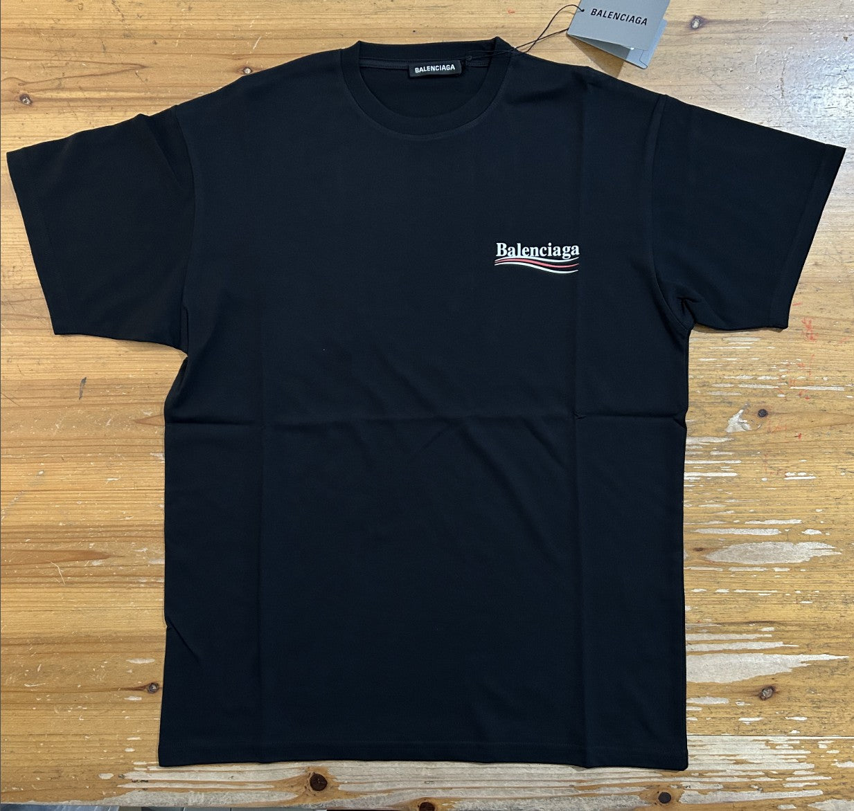 발렌시아가 웨이브 로고 클래식 반팔티