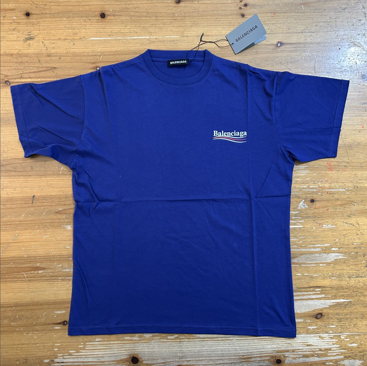 발렌시아가 웨이브 로고 클래식 반팔티