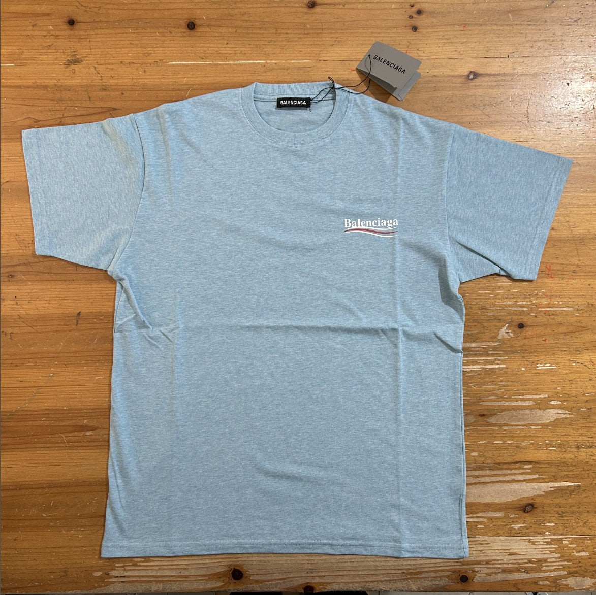 발렌시아가 웨이브 로고 클래식 반팔티