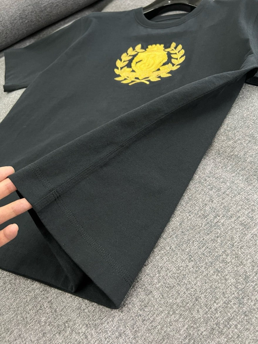 버버리 골드 자수 로고 반팔티