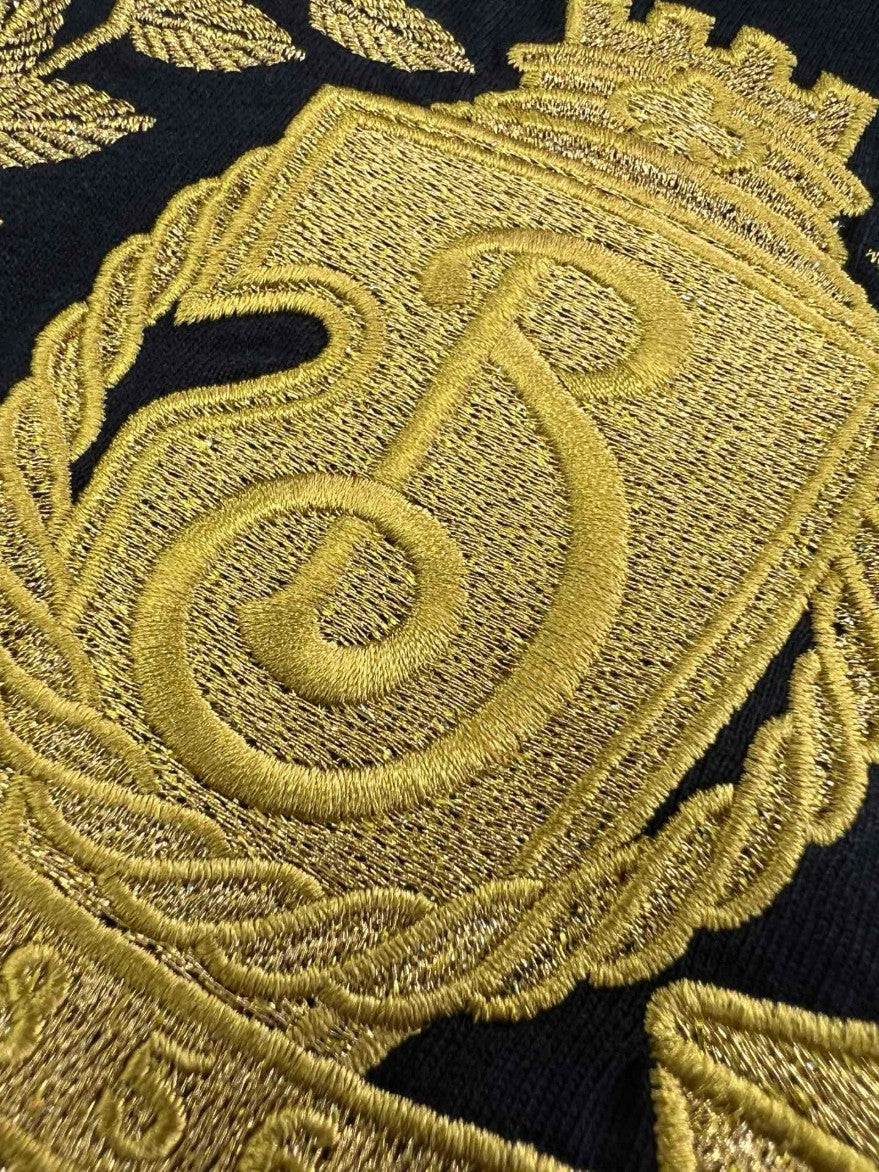 버버리 골드 자수 로고 반팔티