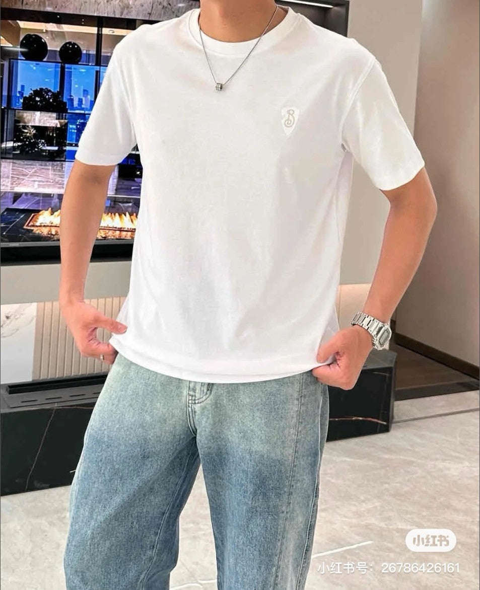 버버리 자수 로고 사이드 스티치 반팔티