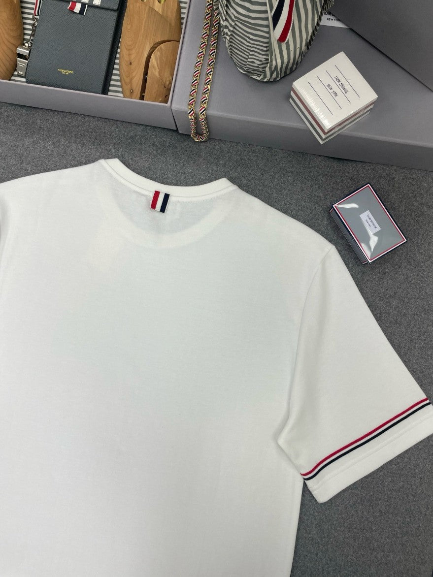 톰브라운 소매 삼선 절개 반팔티