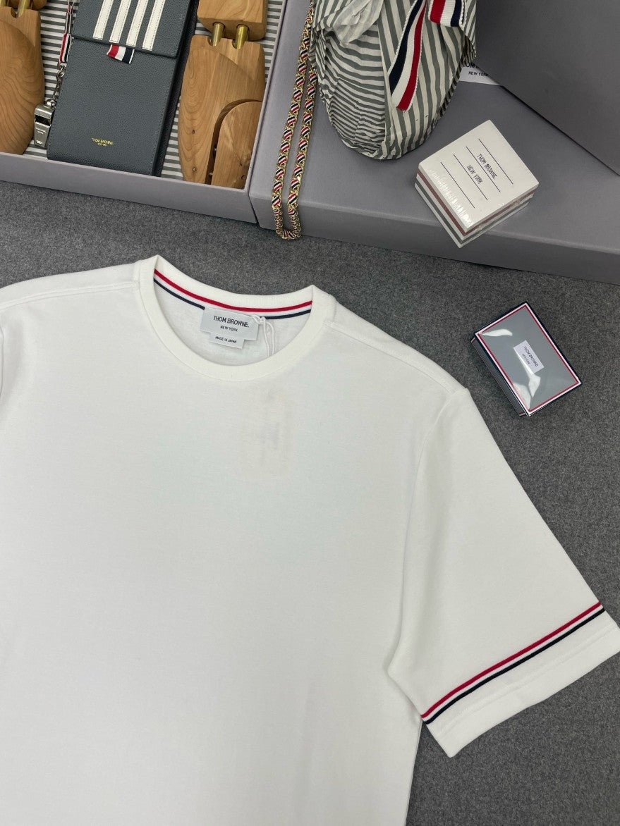 톰브라운 소매 삼선 절개 반팔티