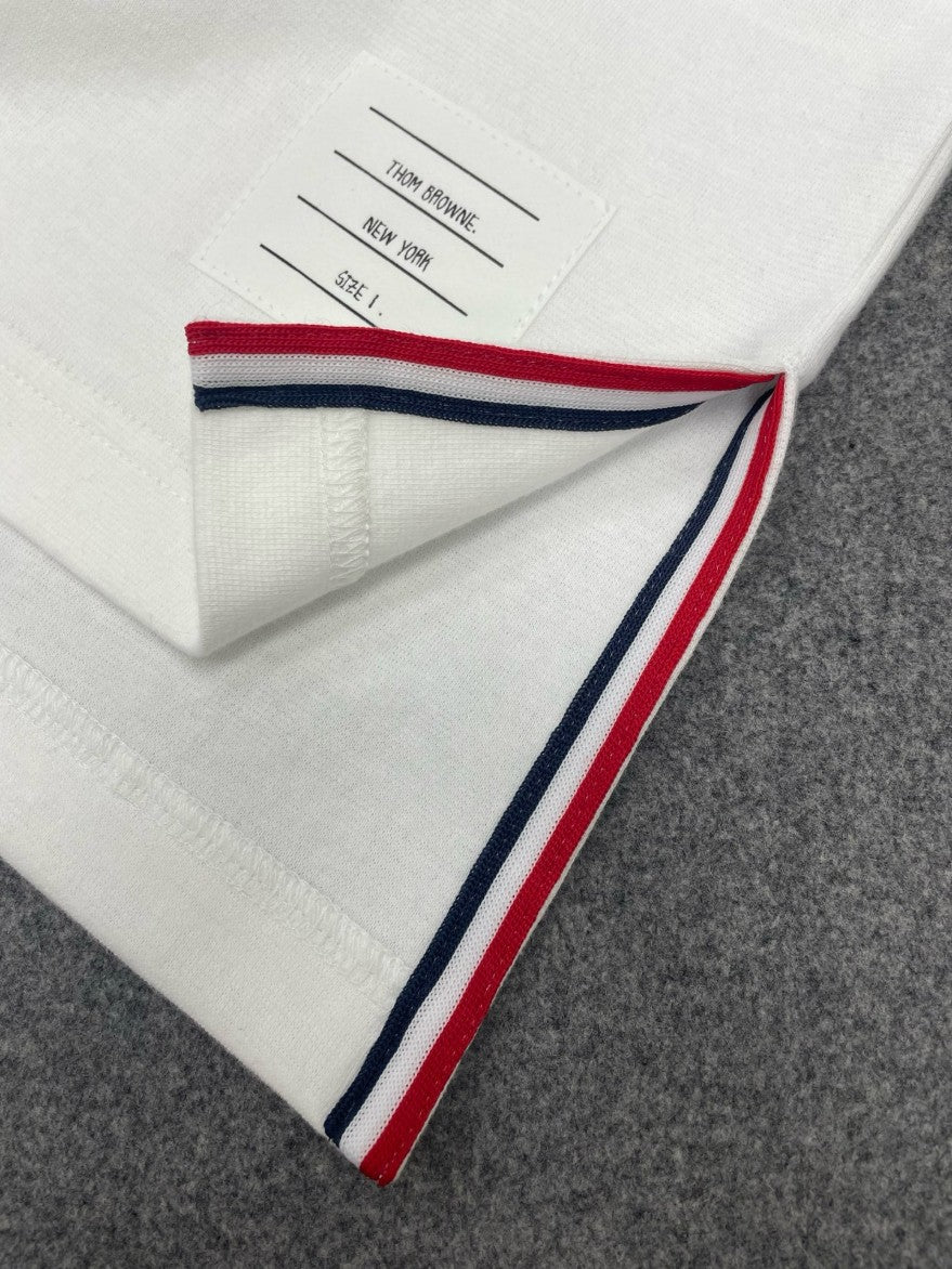 톰브라운 소매 삼선 절개 반팔티