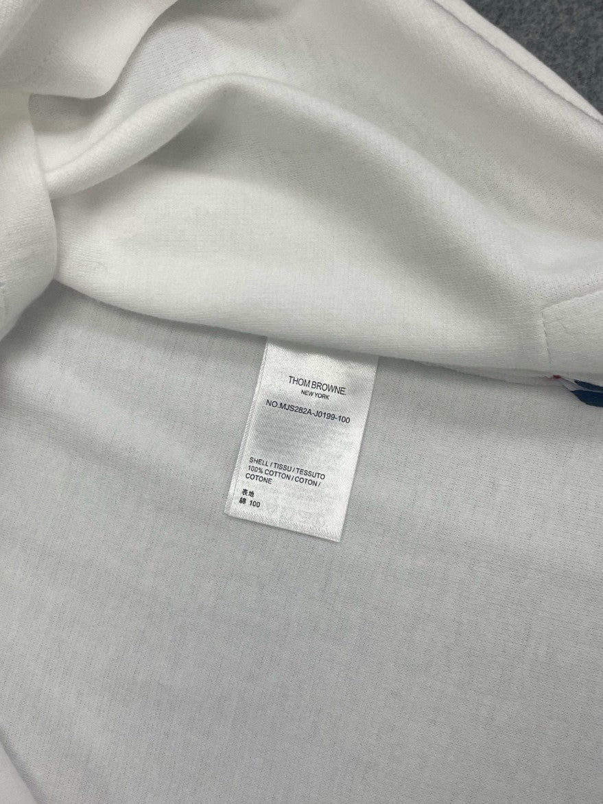 톰브라운 소매 삼선 절개 반팔티