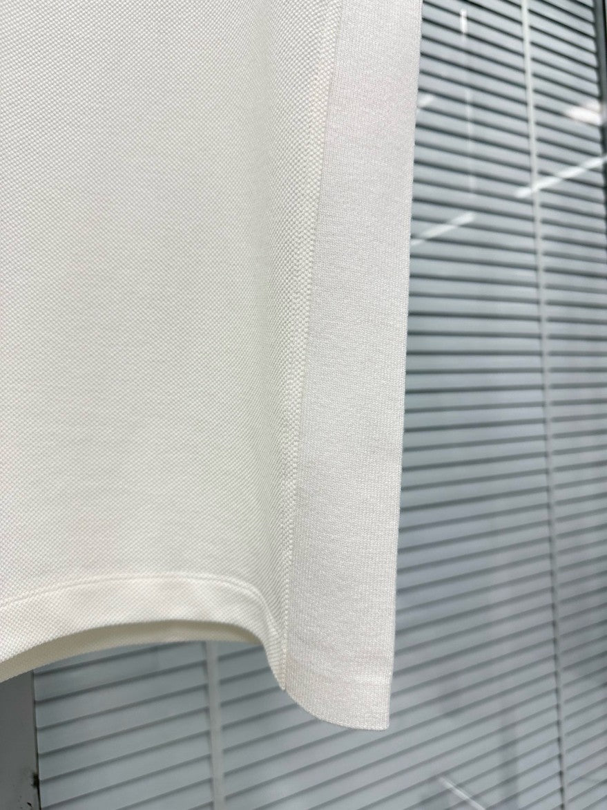 톰브라운 소매 삼선 피케 반팔티
