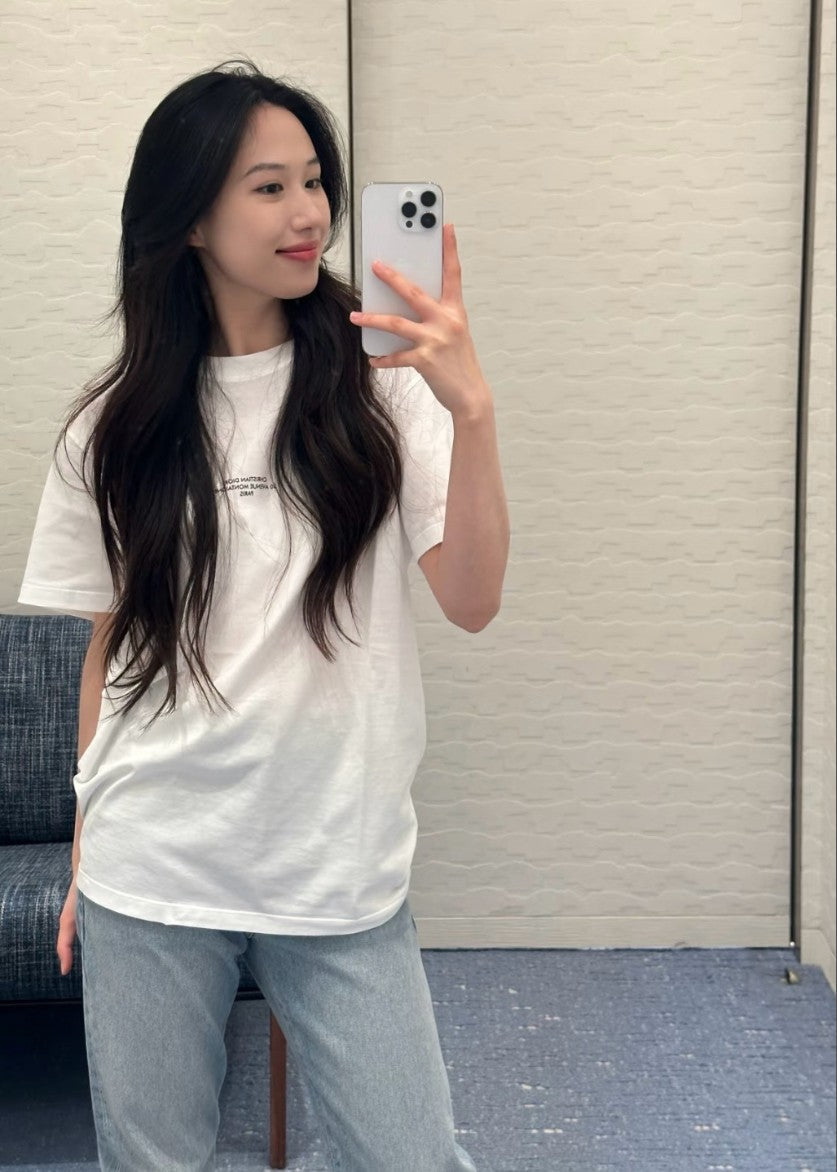 디올 스몰 레터링 로고 반팔티