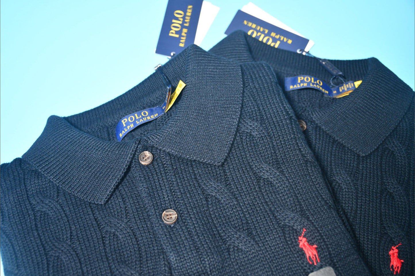폴로 랄프로렌 케이블 카라 니트 반팔티