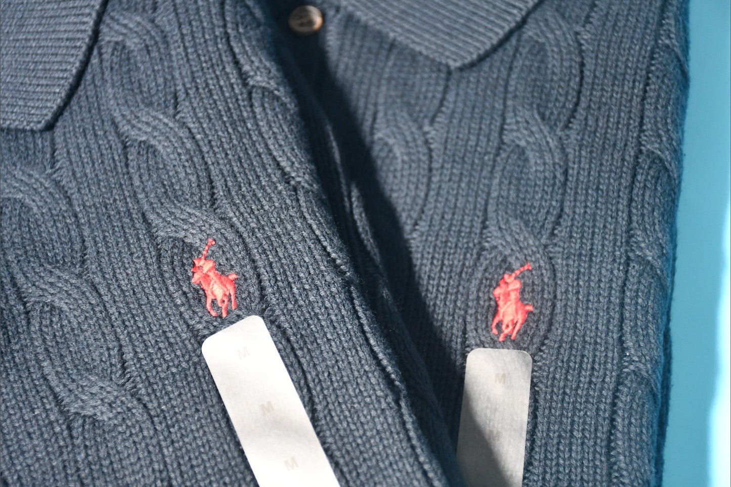 폴로 랄프로렌 케이블 카라 니트 반팔티