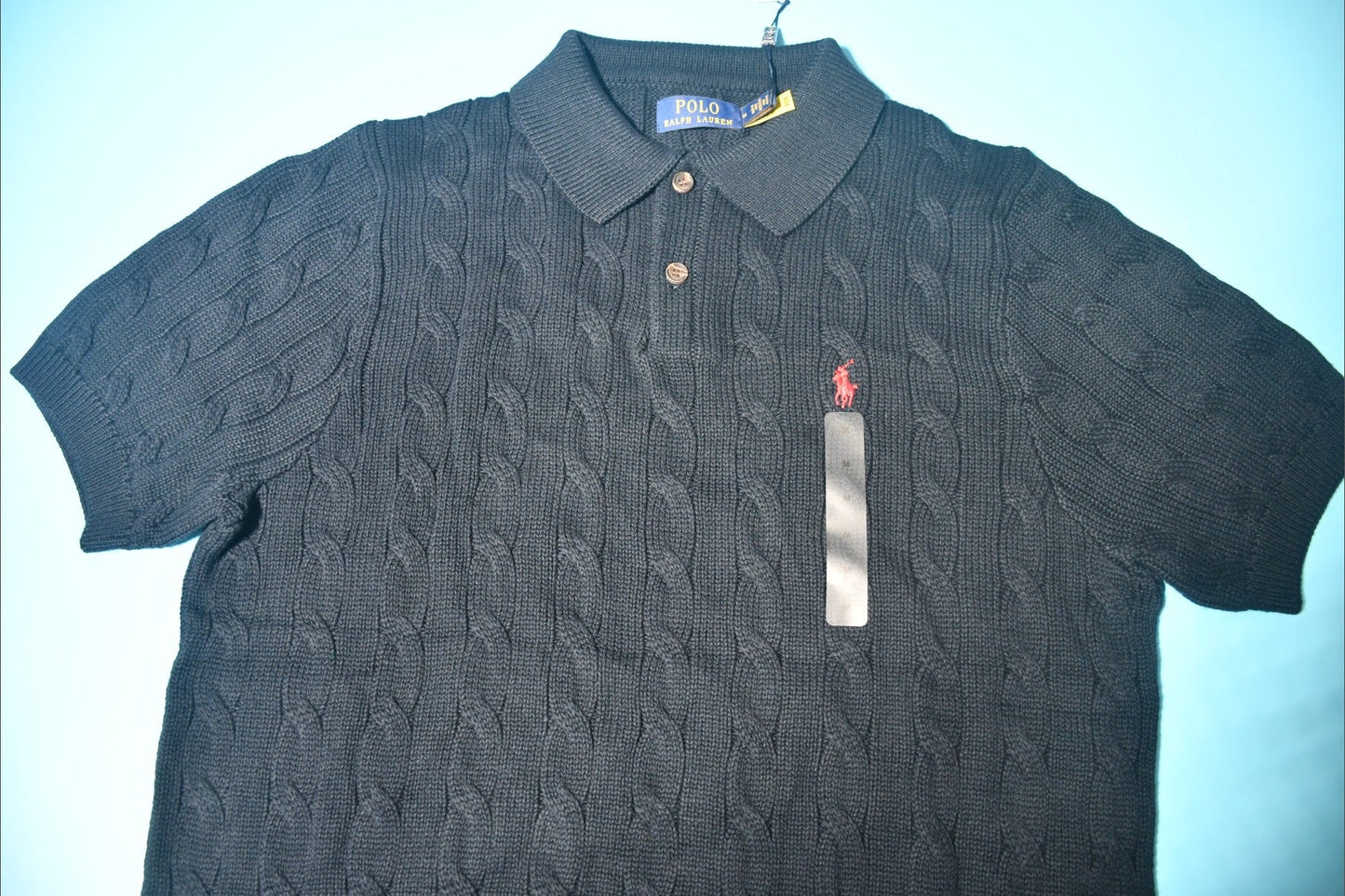 폴로 랄프로렌 케이블 카라 니트 반팔티