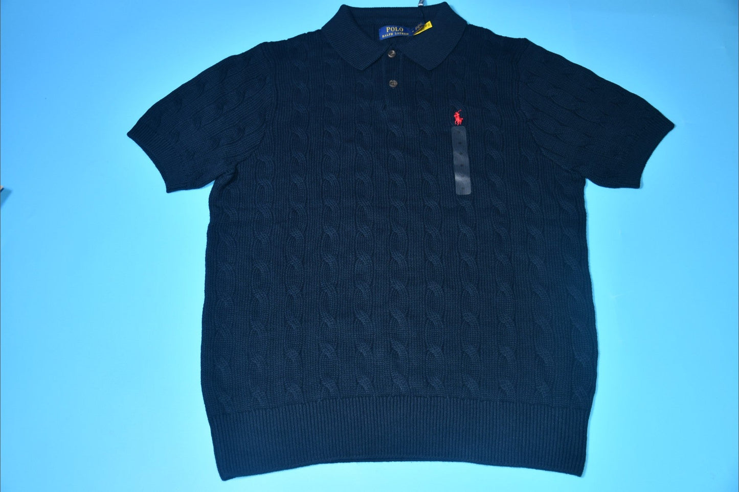 폴로 랄프로렌 케이블 카라 니트 반팔티