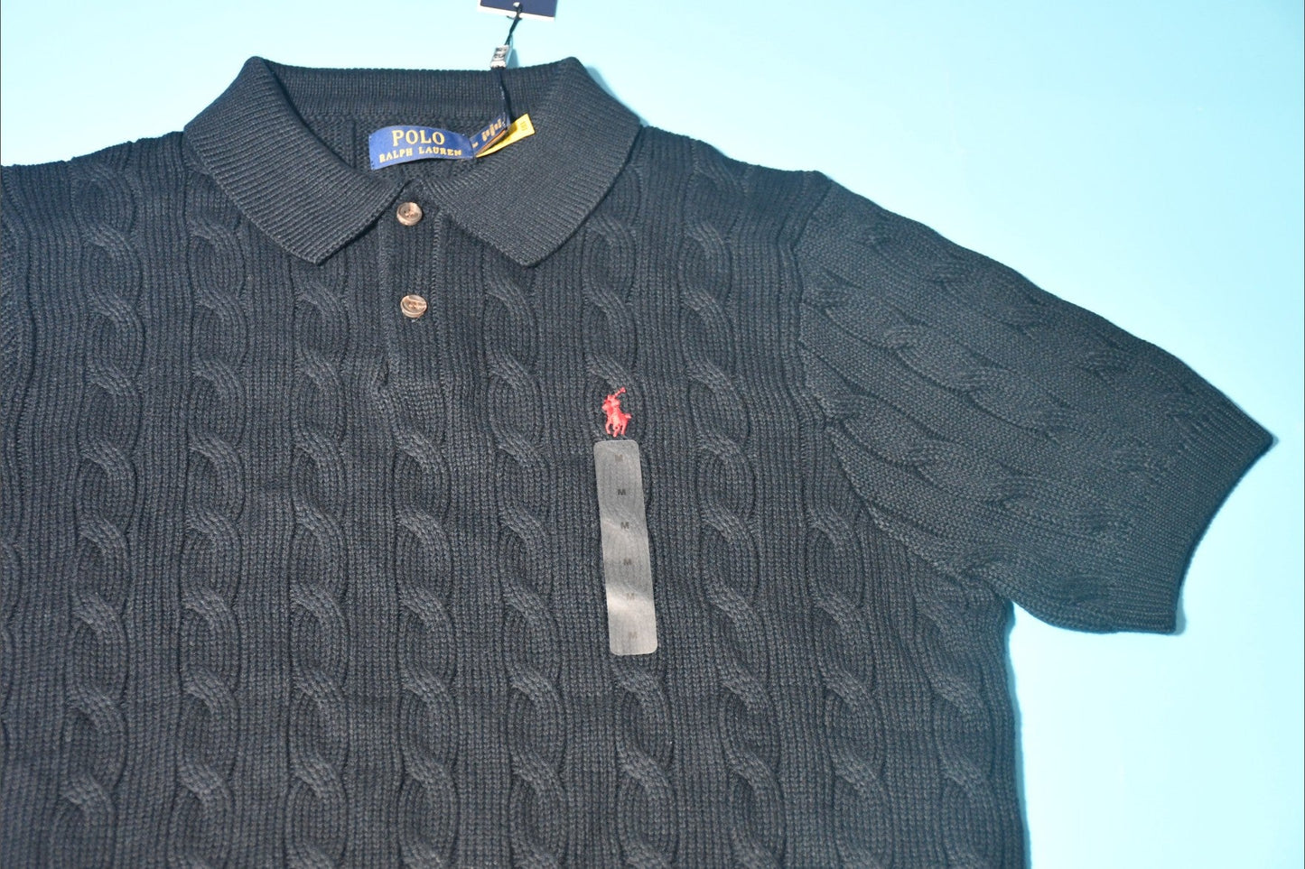 폴로 랄프로렌 케이블 카라 니트 반팔티