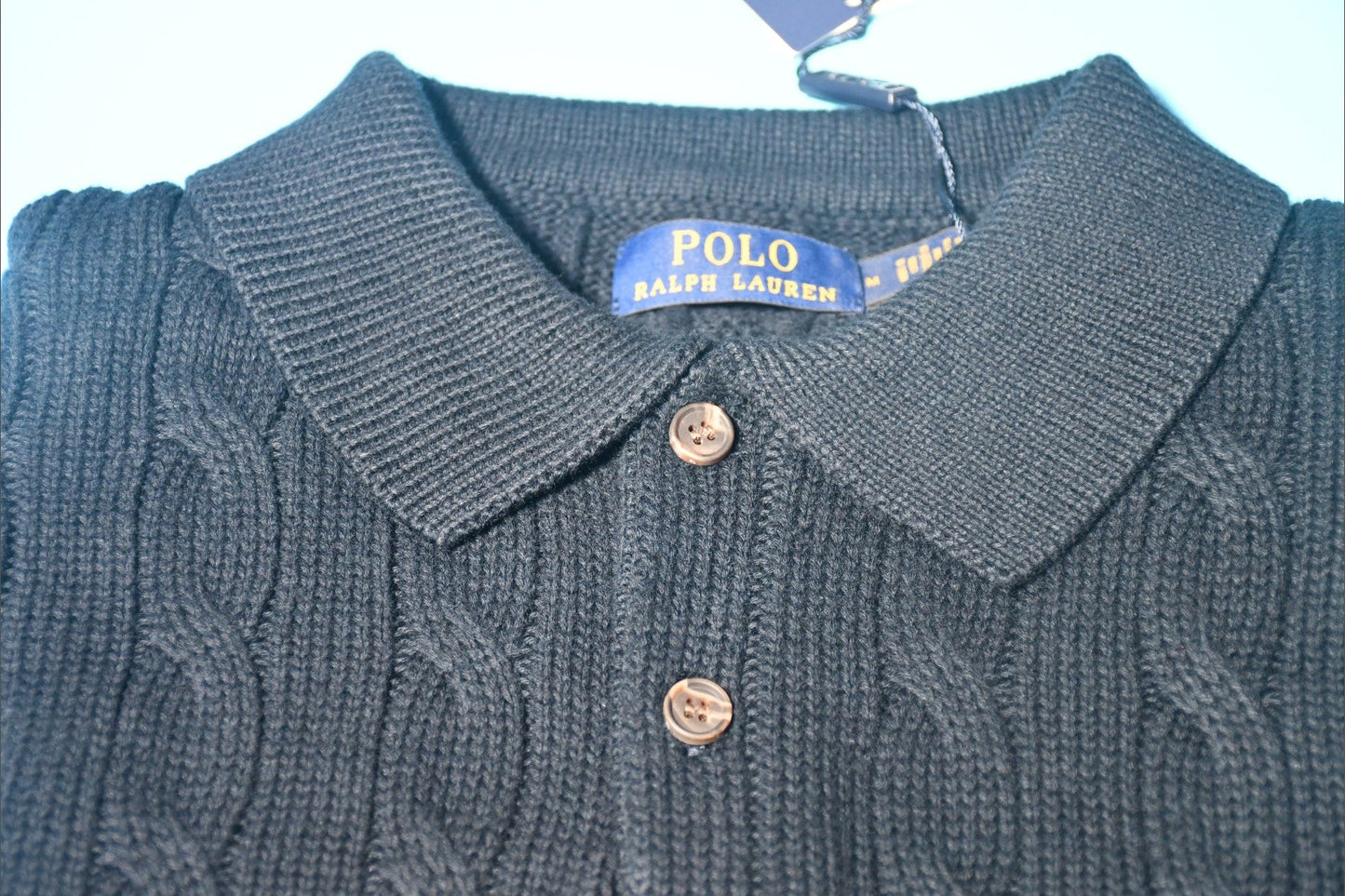 폴로 랄프로렌 케이블 카라 니트 반팔티