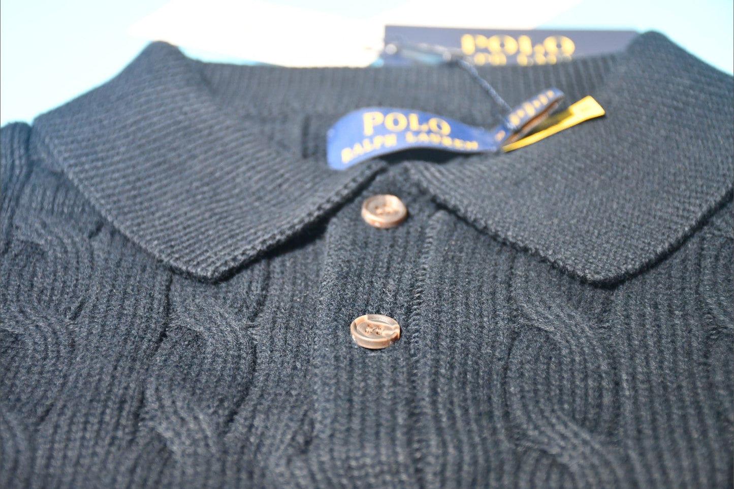 폴로 랄프로렌 케이블 카라 니트 반팔티