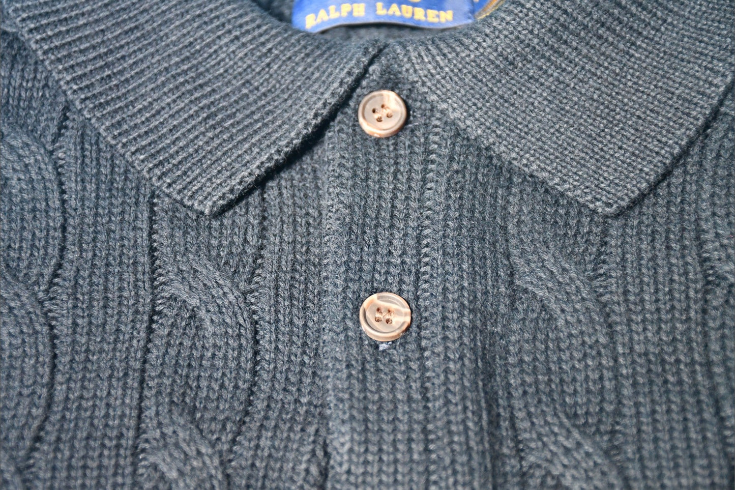 폴로 랄프로렌 케이블 카라 니트 반팔티