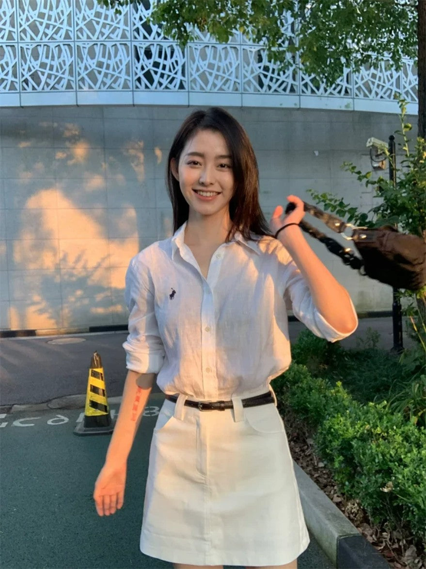 폴로 랄프로렌 여성 린넨 남방 셔츠
