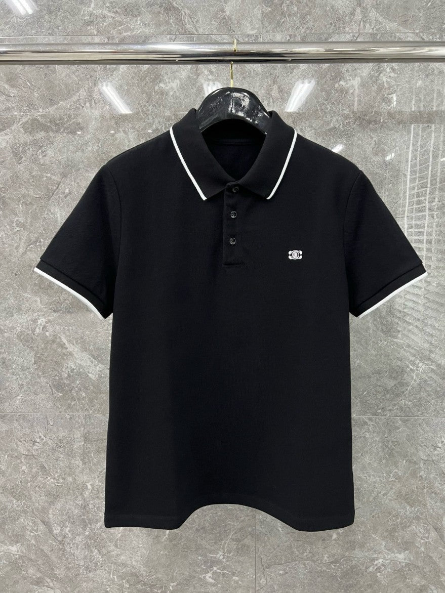 셀린느 자수 로고 카라 반팔티