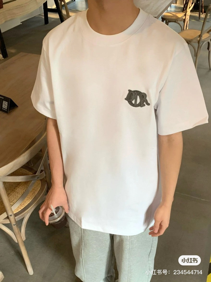 디올 패치 로고 반팔티