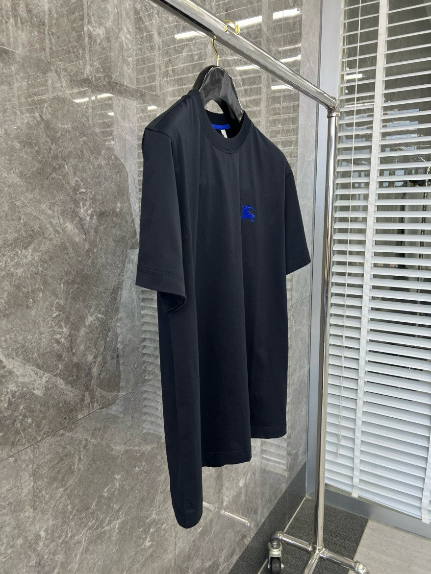 버버리 블루 자수 로고 반팔티