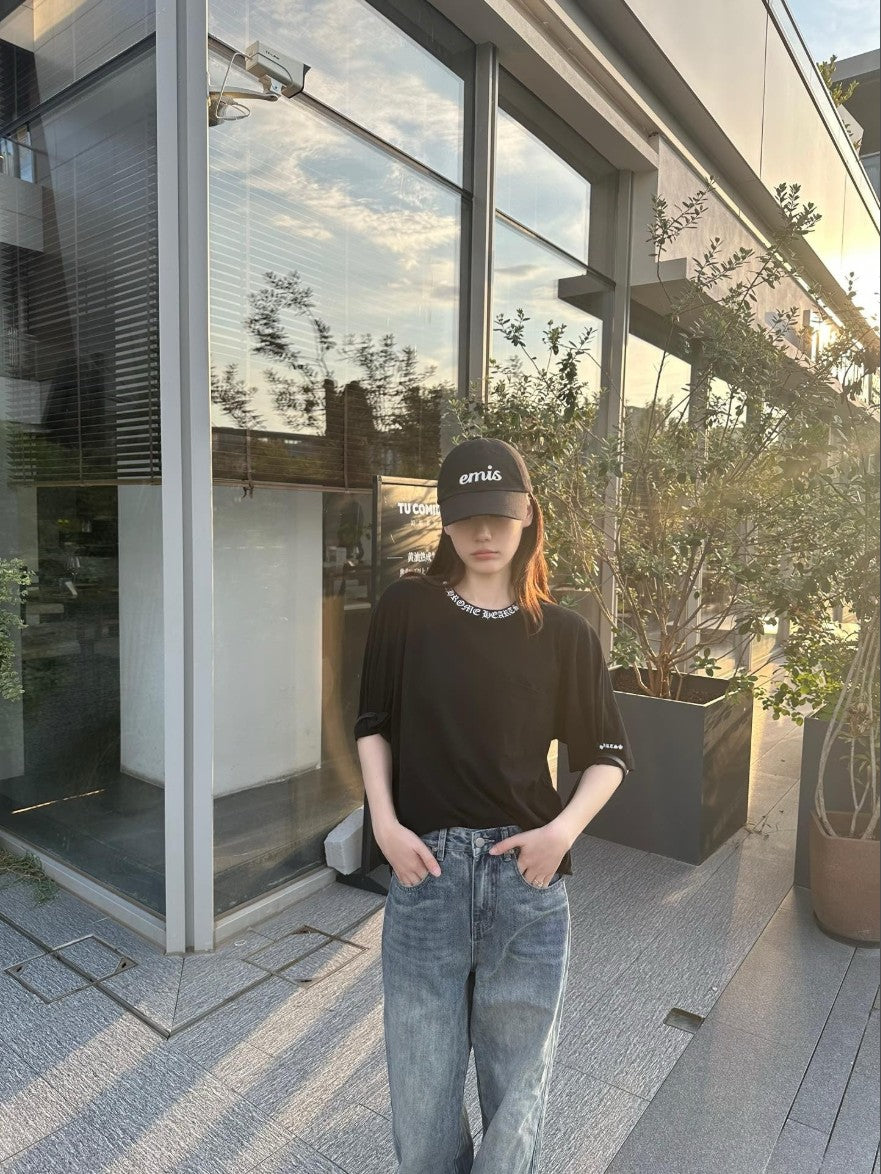 크롬하츠 넥 로고 포켓 반팔티