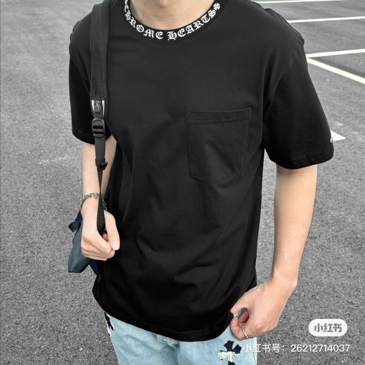 크롬하츠 넥 로고 포켓 반팔티