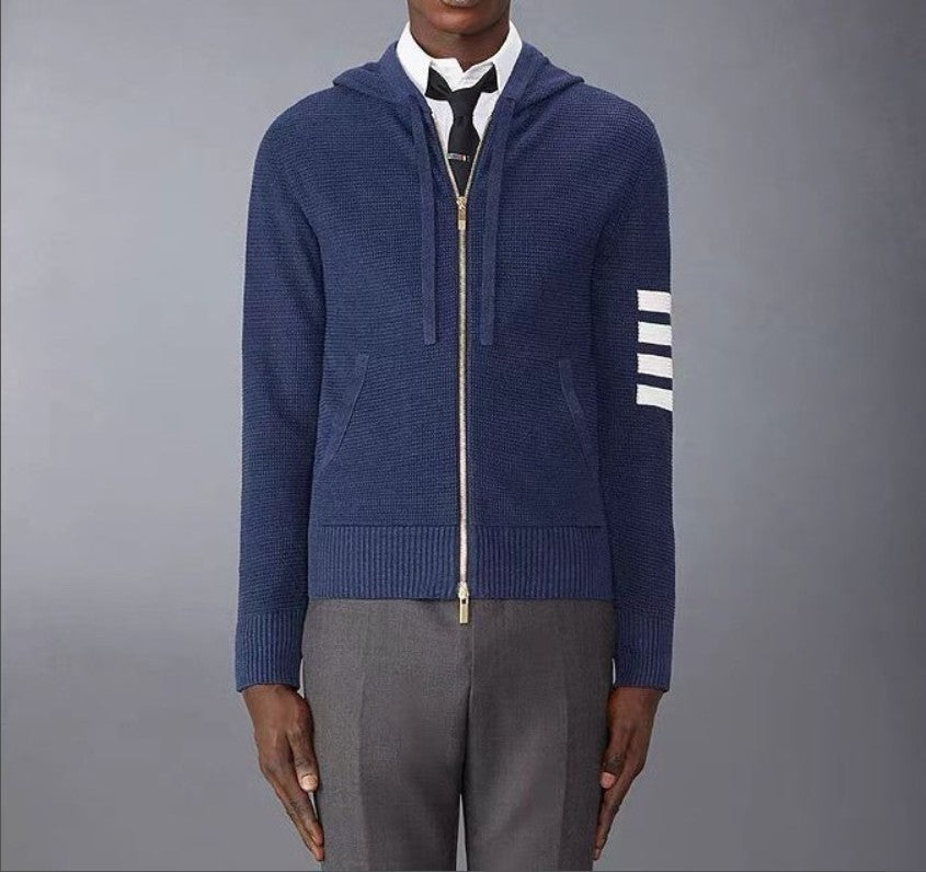 톰브라운 니트 와플 투웨이 후드 집업