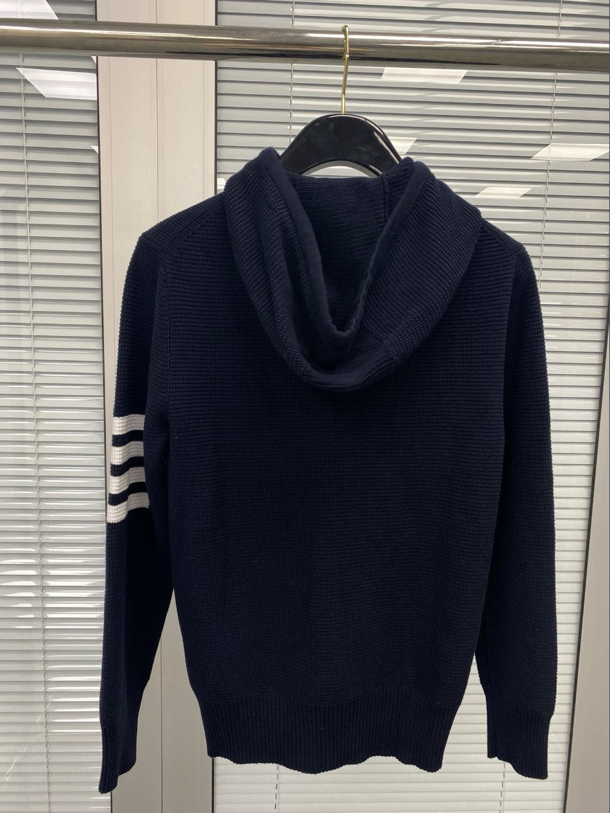 톰브라운 니트 와플 투웨이 후드 집업