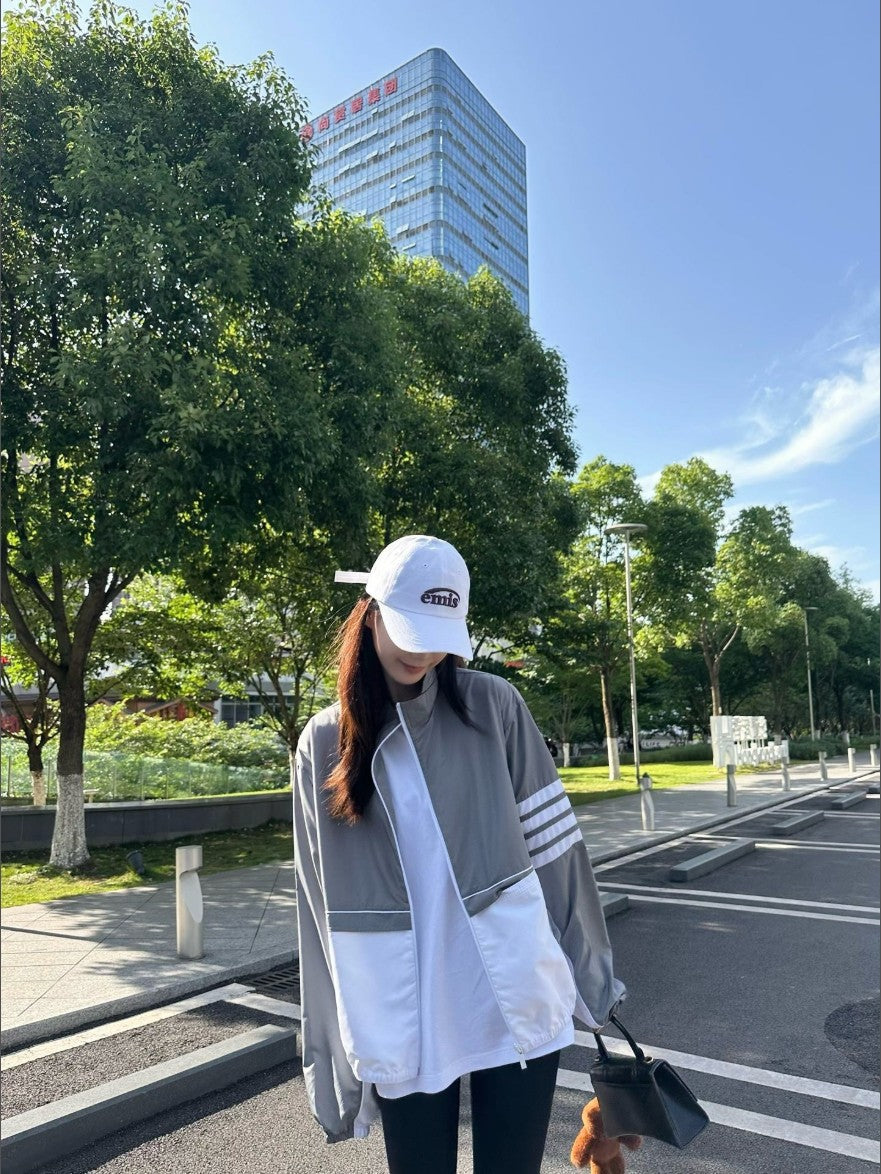 톰브라운 배색 투톤 바람막이 집업