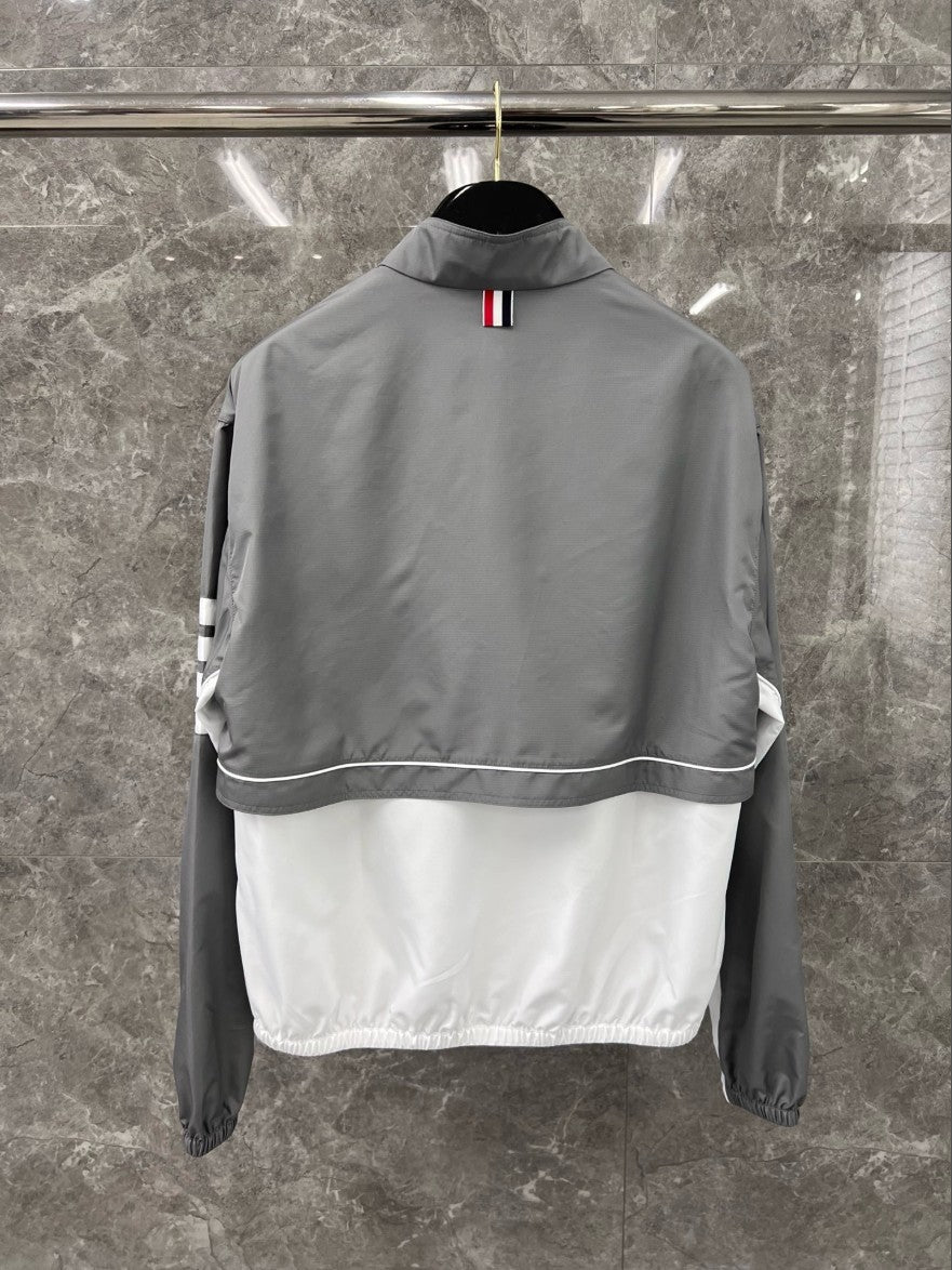 톰브라운 배색 투톤 바람막이 집업