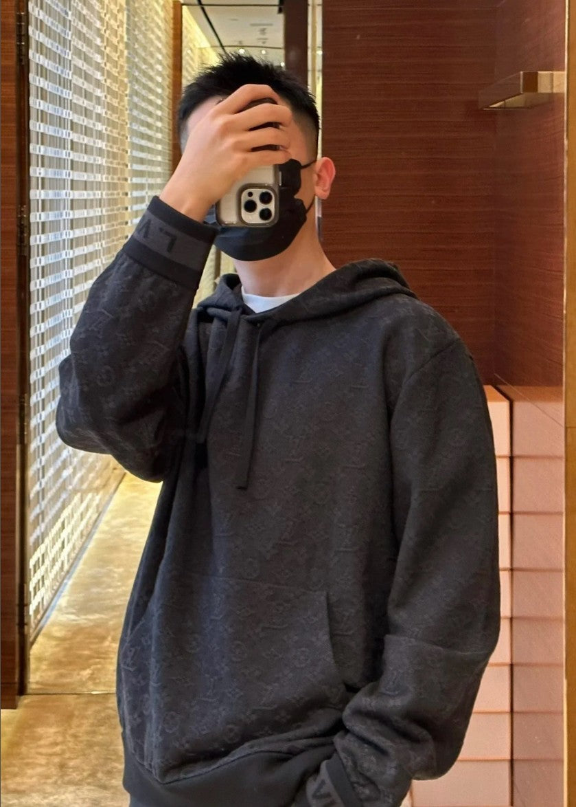 루이비통 LV 소매 로고 후드티