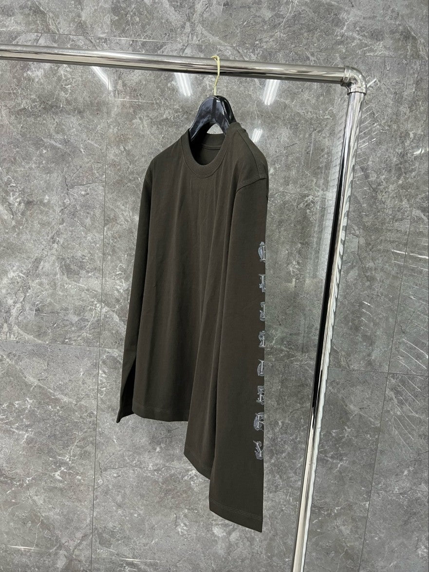 버버리 소매 프린트 로고 긴팔티