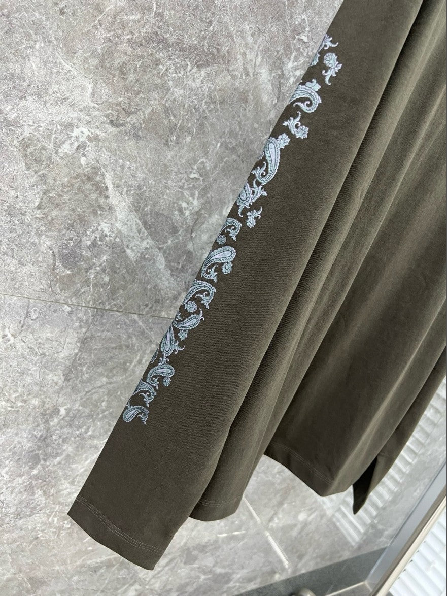 버버리 소매 프린트 로고 긴팔티