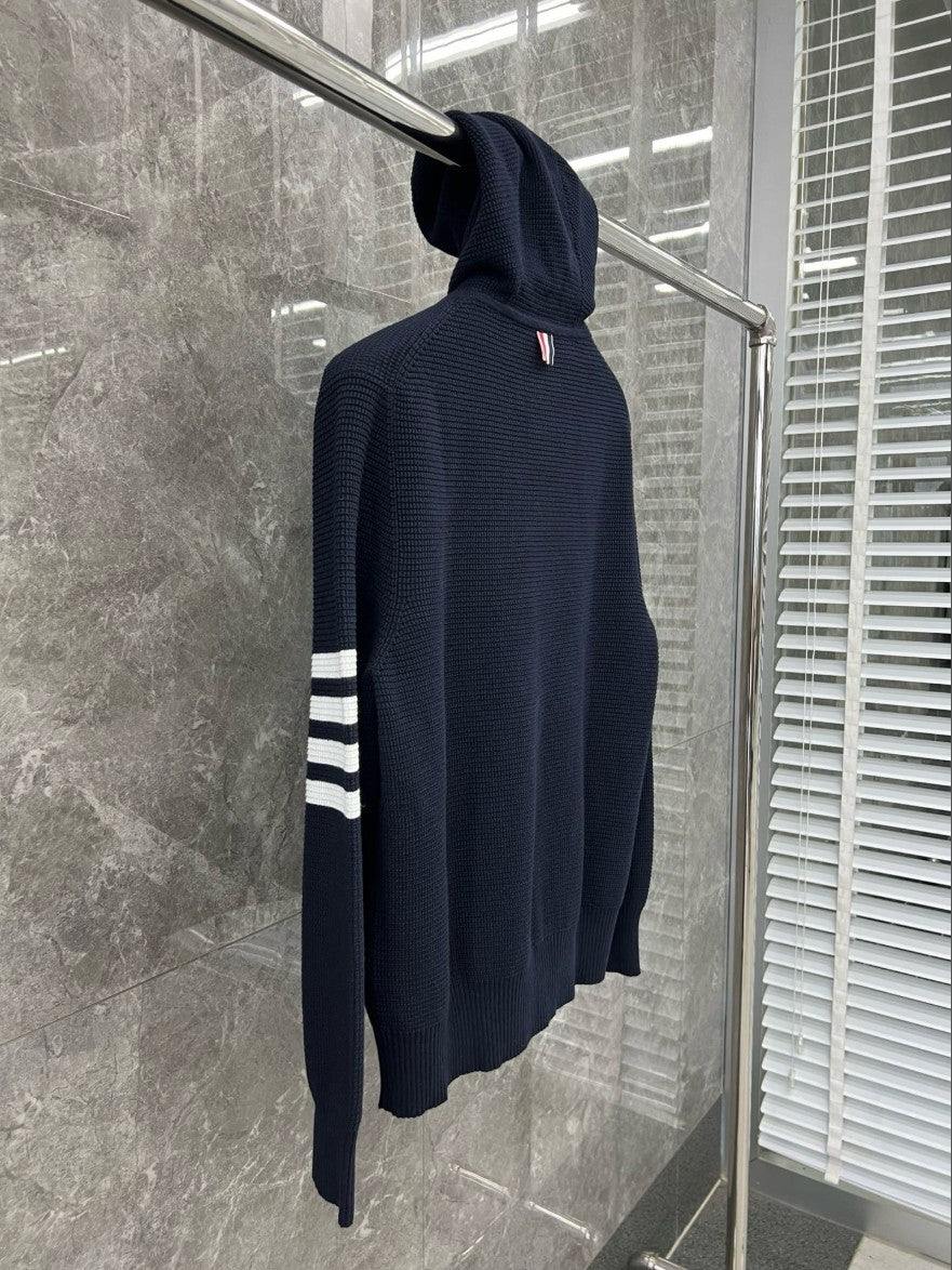 톰브라운 사선 완장 와플 후드 집업