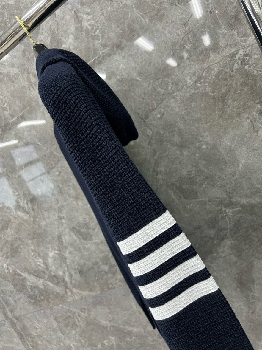 톰브라운 사선 완장 와플 후드 집업