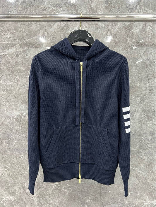 톰브라운 사선 완장 와플 후드 집업