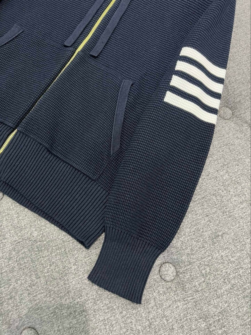 톰브라운 사선 완장 와플 후드 집업