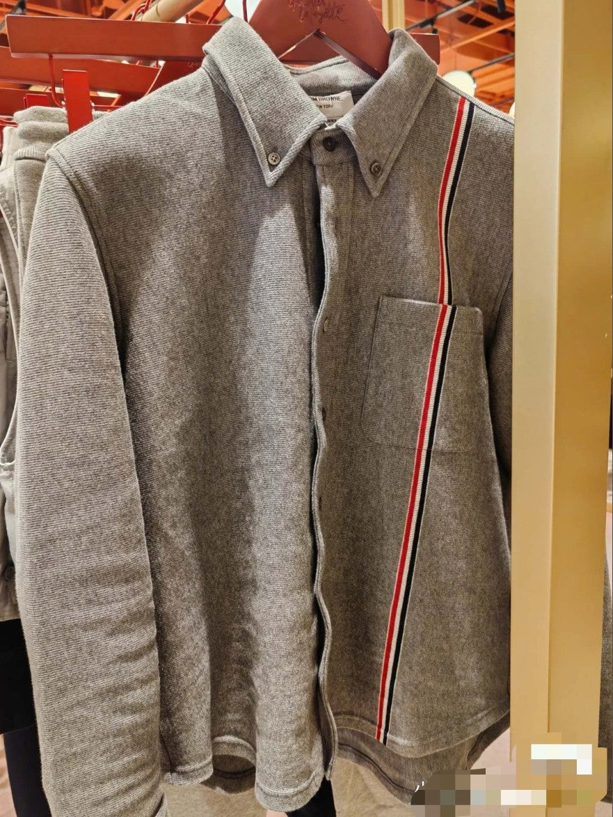 톰브라운 가슴 삼선 셔츠 남방 자켓