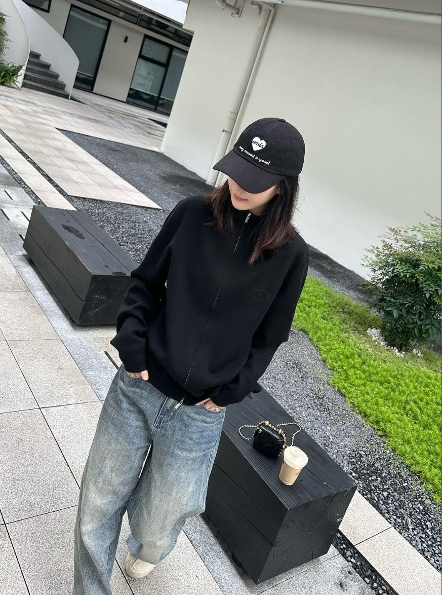 디올 투웨이 울 니트 집업