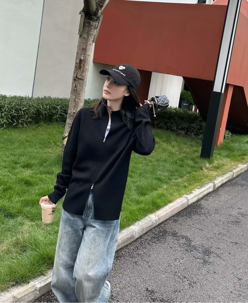 디올 투웨이 울 니트 집업