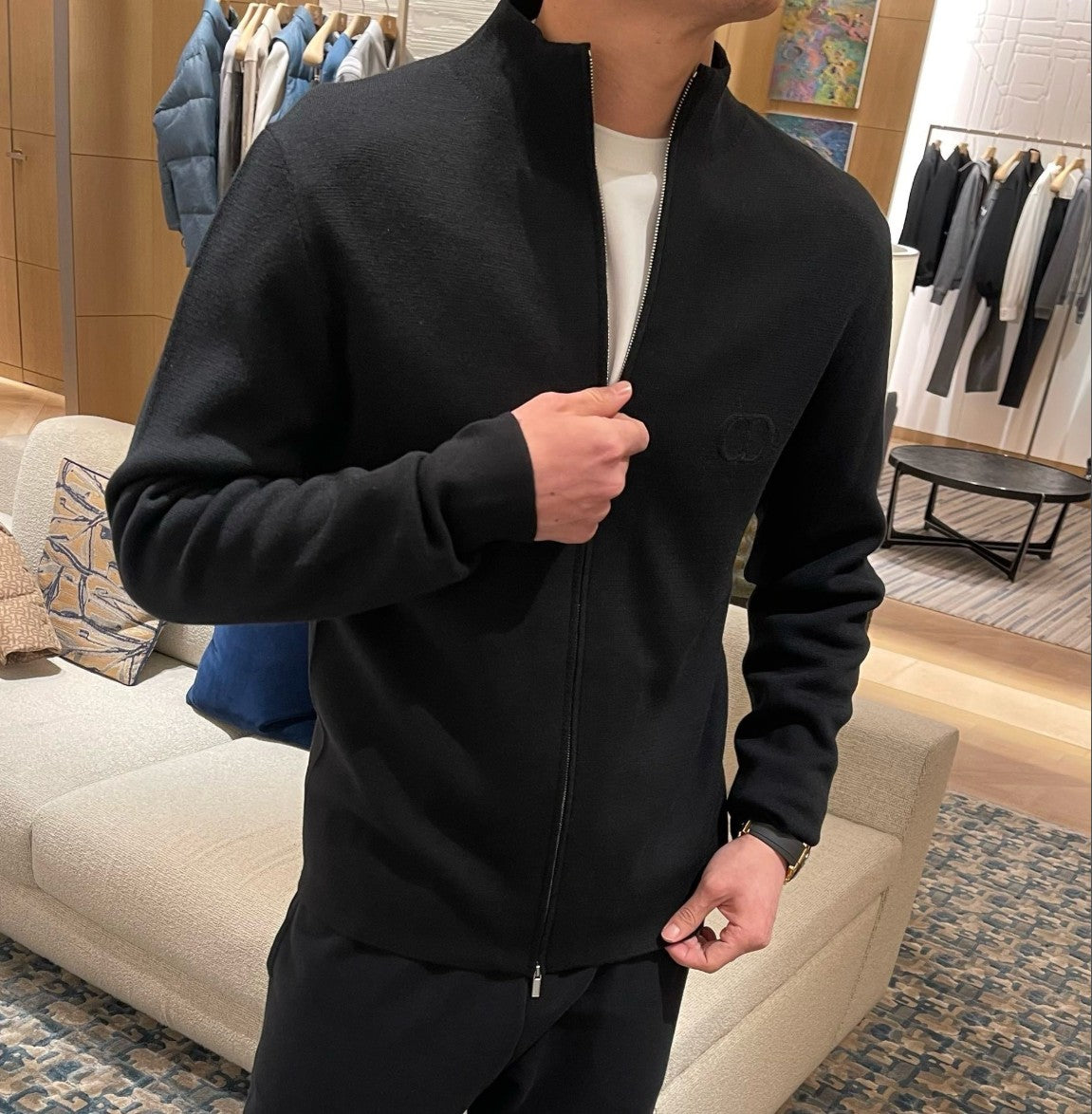 디올 투웨이 울 니트 집업