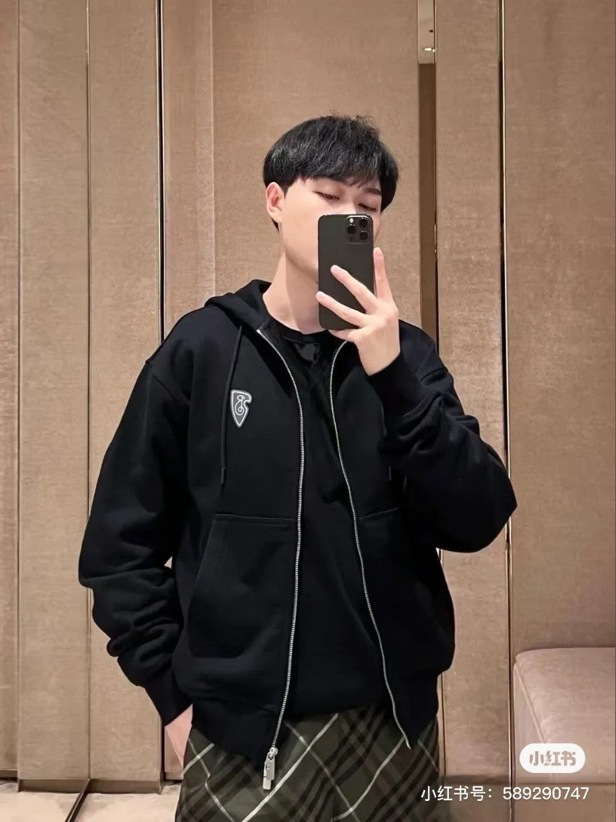 버버리 방패 로고 후드 집업