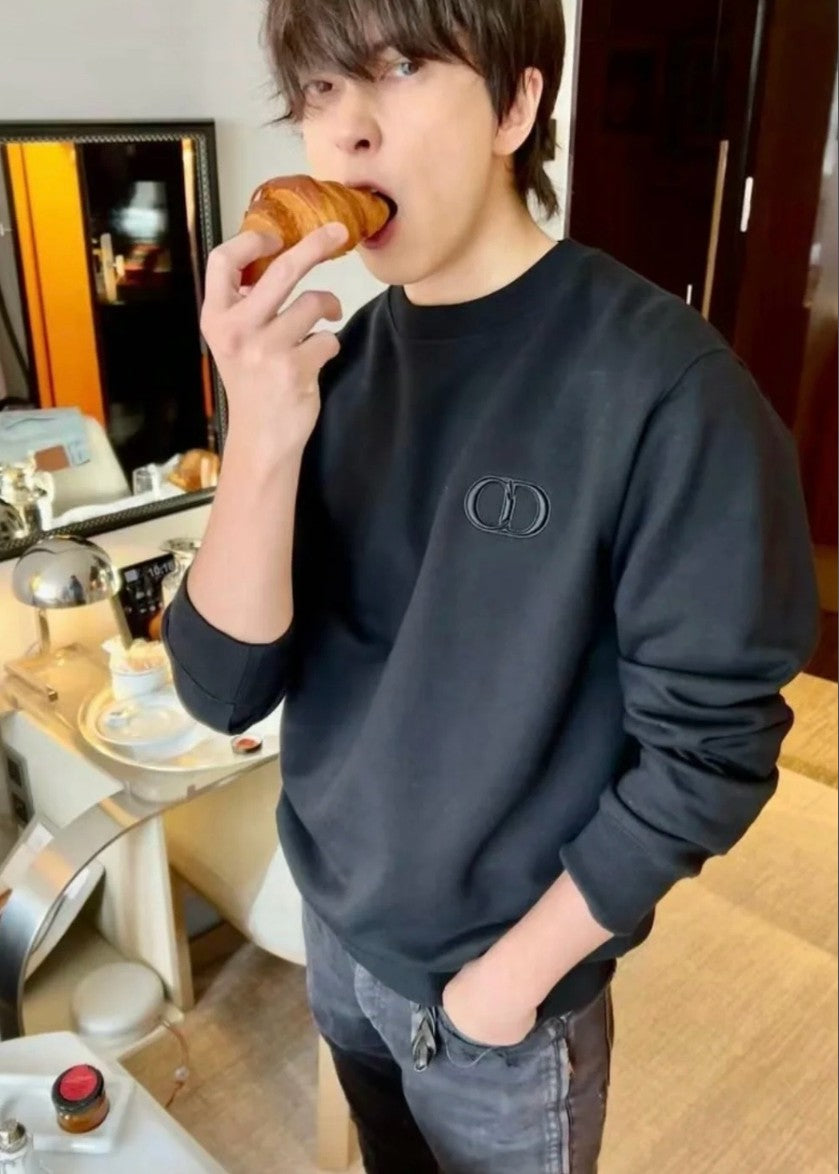 디올 CD 로고 기모 맨투맨