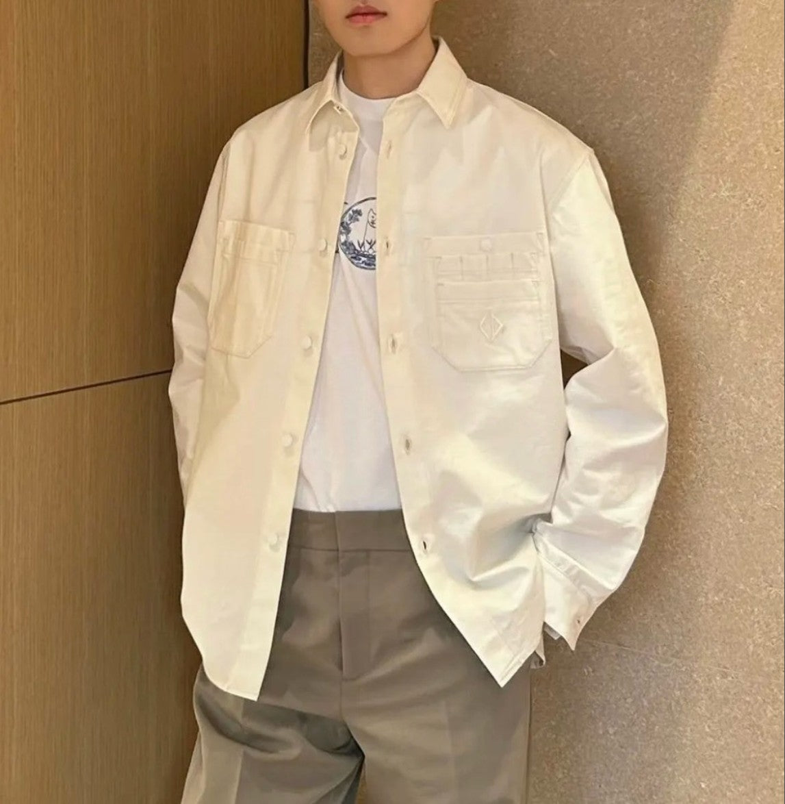 디올 더블 포켓 오버핏 남방 셔츠