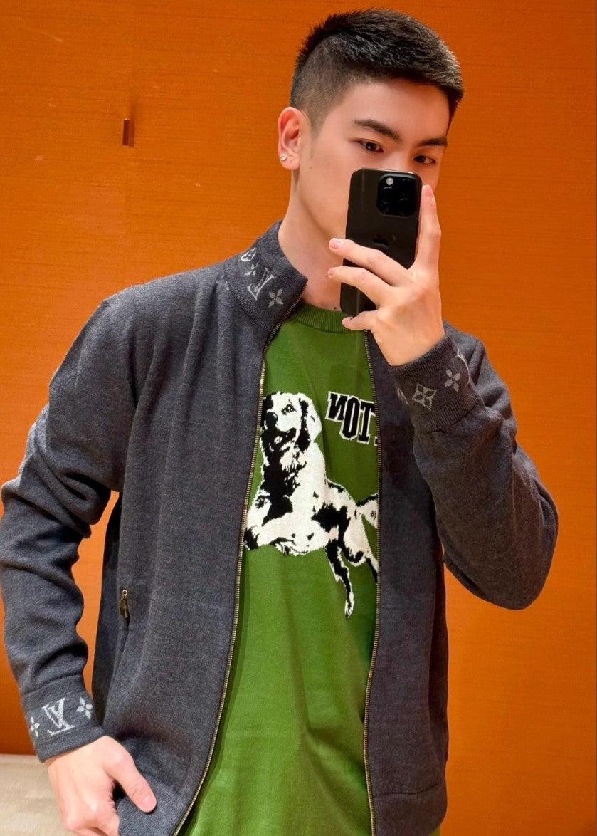 루이비통 LV 로고 울 집업