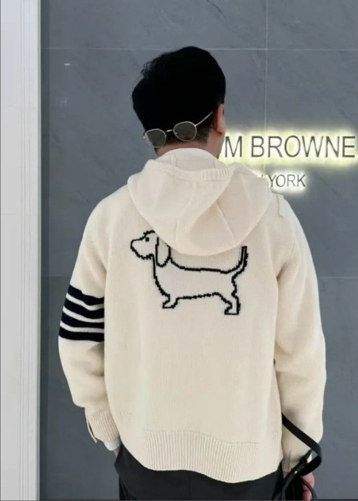 톰브라운 사선 완장 후드 집업