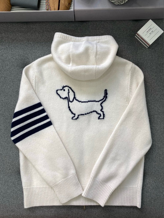 톰브라운 사선 완장 후드 집업