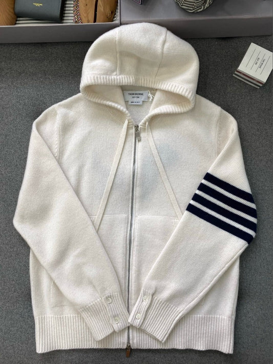 톰브라운 사선 완장 후드 집업